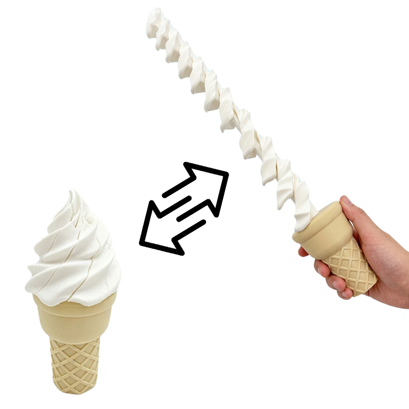 3D Printing Toys - 3D Baskılı Dondurma Şeklinde Geri Çekilebilir