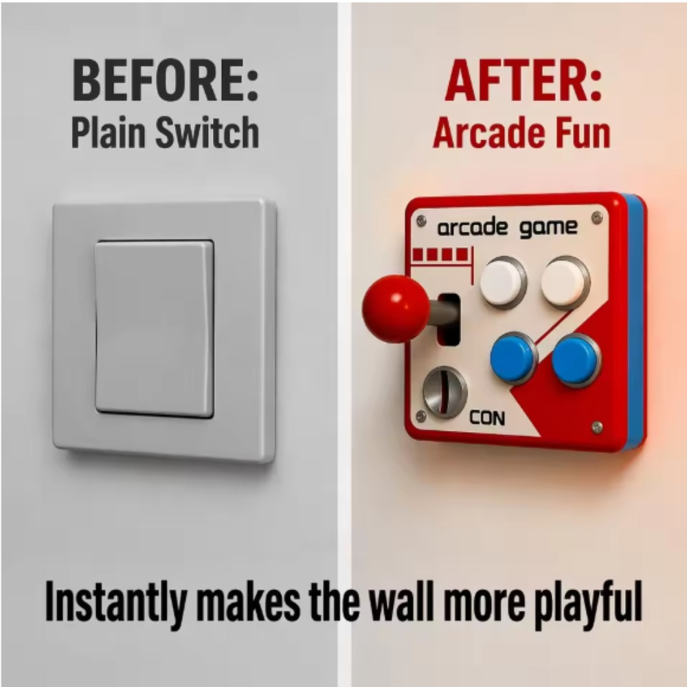 3D Printing Room - Retro Arcade Joystick Anahtar Paneli Kapağı,